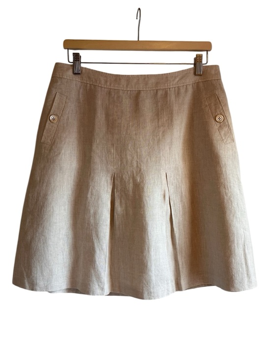 Brooks Brothers Dresses & Skirts - Brooks Brothers linen pleated a-line skirt in tan size 12 excellent condition
